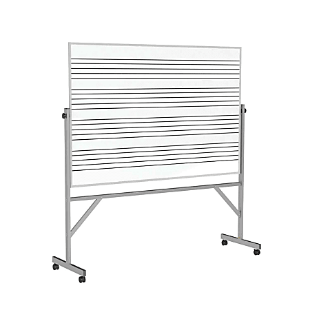 Ghent Reversible Two-Sided Magnetic Dry-Erase Whiteboard, Porcelain, 78-1/4” x 77”, White, Satin Metal Frame