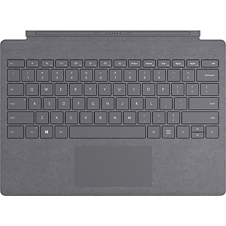 Microsoft Signature Type Cover Keyboard/Cover Case Microsoft Surface Pro (5th Gen), Surface Pro 3, Surface Pro 4, Surface Pro 6, Surface Pro 7 Tablet - Light Charcoal - Stain Resistant - Alcantara Body - 0.2" Height x 11.6" Width x 8.5" Depth