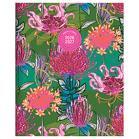 2026-2027, TF Publishing  Fully Floral Medium Monthly Planner, 8" x 6.5", July 2026 to June 2027