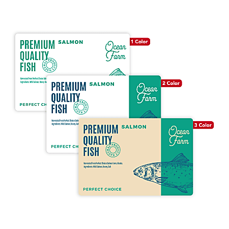 Custom 1, 2 Or 3 Color Printed Labels/Stickers, Rectangle, 3-3/8"  x 5", Box Of 250