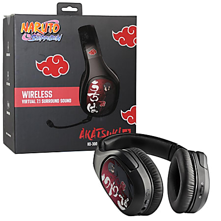 Check Point Naruto Wireless Headset With 7.1 Virtual Surround Sound, Akatsuki, NA-HS-1002