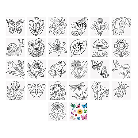 Brea Reese Mini Coloring Book Butterfly 25 Sheets 3 x 3 Total Qty 1 ...