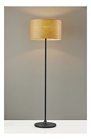 Adesso Oslo Floor Lamp 59 12 H Cherry ShadeBlack Base Office Depot
