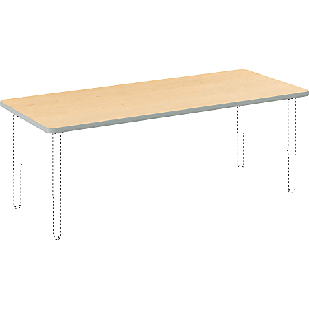 Build Rectangle Shape Table Top, 60w x 24d, Natural Maple
