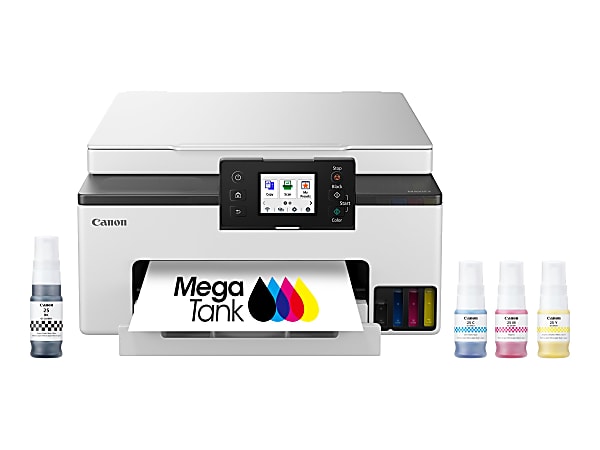 Canon MAXIFY GX1020 Wired & Wireless MegaTank Inkjet Multifunction Printer - Color - White - Copier/Printer/Scanner - 6169C002
