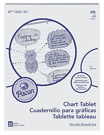 Pacon® Chart Tablet, 24" x 32", 1" Ruled, 25 Sheets