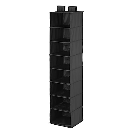 Honey-Can-Do 8-Shelf Hanging Vertical Closet Organizer, 54"H x 12"W x 12"D, Black