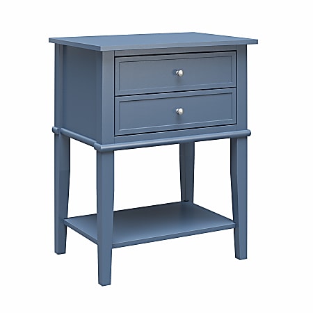 Ameriwood Home Franklin Accent Table With 2 Drawers, 28"H x 22"W x 15-9/16"D, Stone Blue