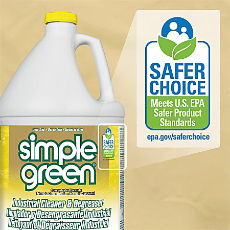 Simple Green Industrial Cleaner/Degreaser - Concentrate - 128 fl oz (4 quart) - Lemon Scent - 6 / Carton - Non-toxic, VOC-free, Butyl-free, Phosphate-free, Non-abrasive, Non-corrosive, Deodorize, Non-flammable - Lemon