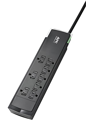 APC® Performance SurgeArrest 8-Outlet Surge Protector, 6' Cord, Black, P8