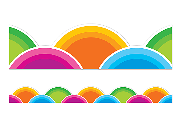 Scholastic® Circle Brights Scalloped Trimmer, 2-1/4" x 36', Rainbow