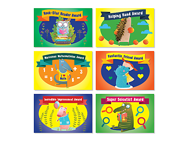 Scholastic Classroom Awards Postcards, 6", 6 Postcards Per Pack, Set Of 6 Packs