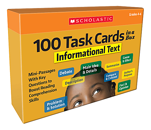 Scholastic® 100 Task Cards In A Box: Informational Text Cards, Grades 4-6