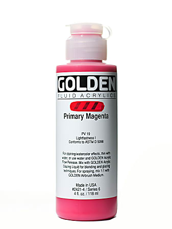 Golden Fluid Acrylic Paint, 4 Oz, Primary Magenta