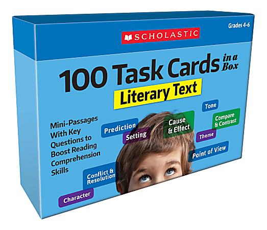 Scholastic® 100 Task Cards In A Box: Literary Text Cards, Grades 4-6