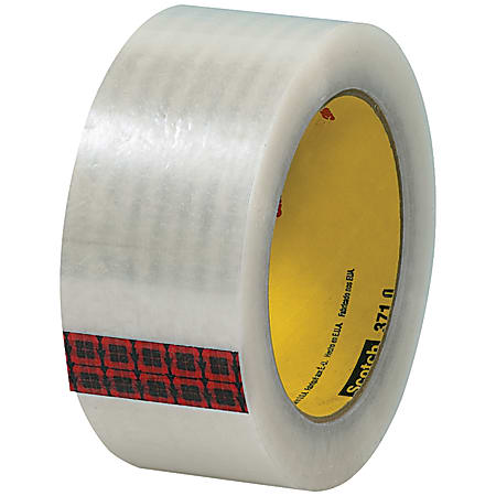 3M™ 371 Carton Sealing Tape, 3" Core, 2" x 110 Yd., Clear, Case Of 6