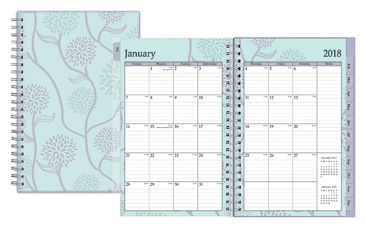 Blue Sky™ Weekly/Monthly Planner, 5" x 8", 50% Recycled, Rue Du Flore, January to December 2018 (101603)