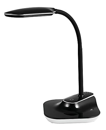 Realspace™ Pressler LED Desk/Clip Combination Lamp with USB Charging Port, 17"H, Black