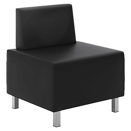 basyx by HON® Modular Bonded Leather Lounge Chair, Black