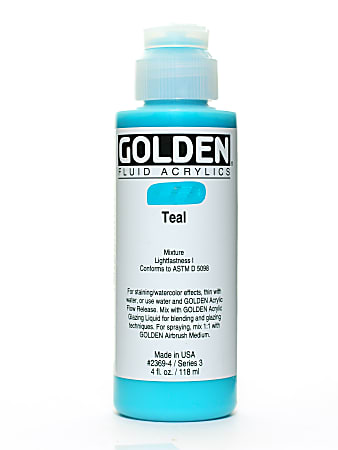 Golden Fluid Acrylic Paint, 4 Oz, Teal