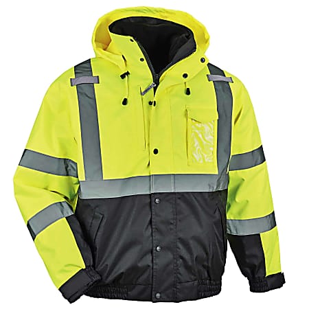 Ergodyne GloWear 8381 Type-R Class 3 Performance 3-In-1 Bomber Jacket, XX-Large, Lime