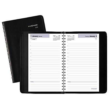 AT-A-GLANCE® DayMinder® Daily Appointment Book, Hourly, 4 7/8" x 8", Black, January to December 2018 (SK4400-18)