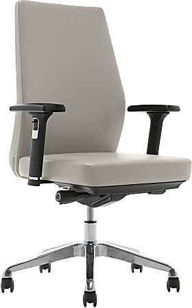 StyleWorks NYC Ergonomic Mid-Back Executive Chair, Pewter