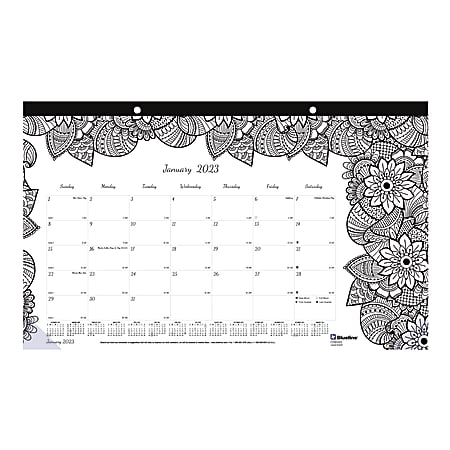 thumbnail image 2 of Desk Calendars 2025 Blueline® 2025 DoodlePlan™ Monthly Colouring 2 of 11