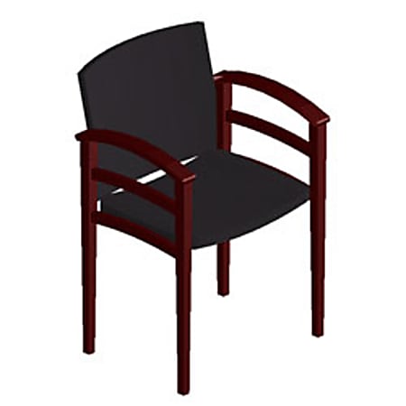 HON® Invitation® 2112 Double Rail Arm Guest Chair, 33"H x 23 1/2"W x 22"D, Raven Fabric, Mahogany Frame