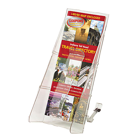 Deflect-O® Stand-Tall® Countertop Leaflet Size Literature Display, 11 7/8"H x 4 1/2"W x 3 1/4"D, Clear