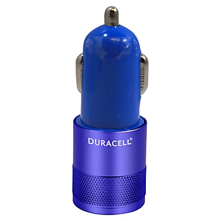 Duracell® Dual USB Car Charger, Blue
