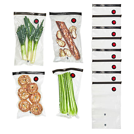 Zwilling Fresh & Save Large Vacuum Sealer Bags, 2.25 Gallon, Clear, Set Of 12 Bags