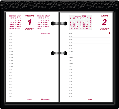 Brownline® C2R Daily Calendar Refill, 3-1/2" x 6", January To December 2022