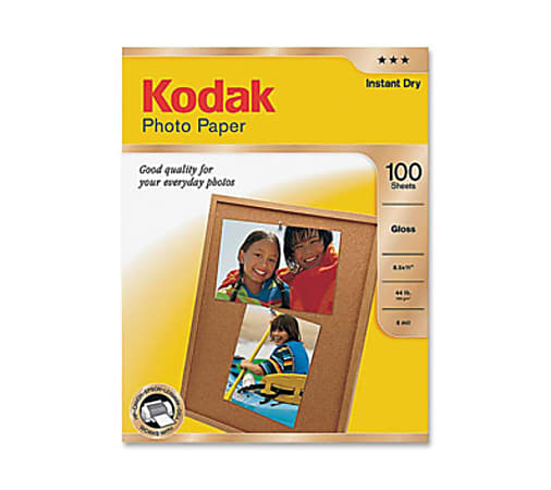 Kodak® Glossy Photo Paper, Letter Size (8 1/2" x 11"), Pack Of 100 Sheets