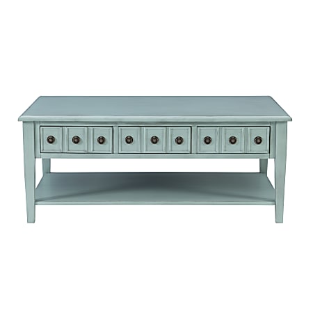 Powell Southam Coffee Table, 20”H x 47-3/4”W x 28”D, Teal