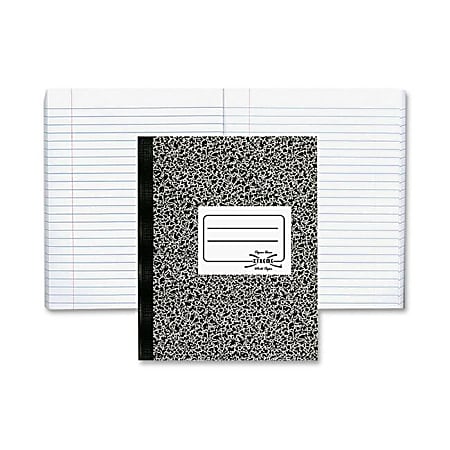 Rediform® National Brand Composition Notebook, 7 1/2" x 9 3/4", 1 Subject, 80 sheets, Black Marble