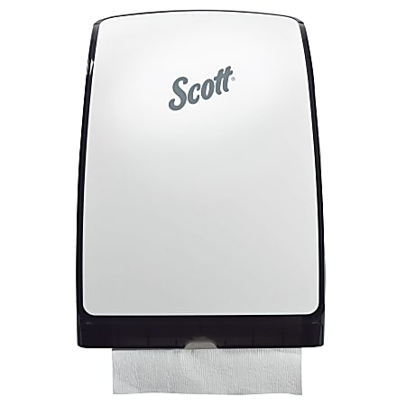 Scott® Slimfold™ Folded Towel Dispenser (34830), White, Compact, One-At-A-Time Manual Dispensing, 9.8" x 2.8" x 13.67" (Qty 1)