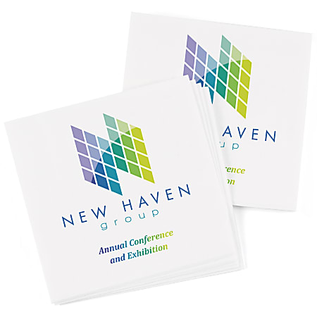 Custom Full-Color Luncheon Napkins, 6-1/2" x 6-1/2", White, Box Of 100 Napkins