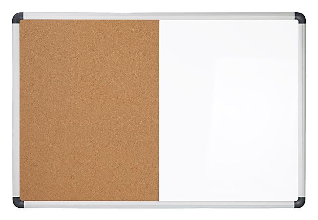 Realspace Magnetic Dry Erase WhiteboardCork Bulletin Board 24 x 36 Silver  Aluminum Frame - Office Depot