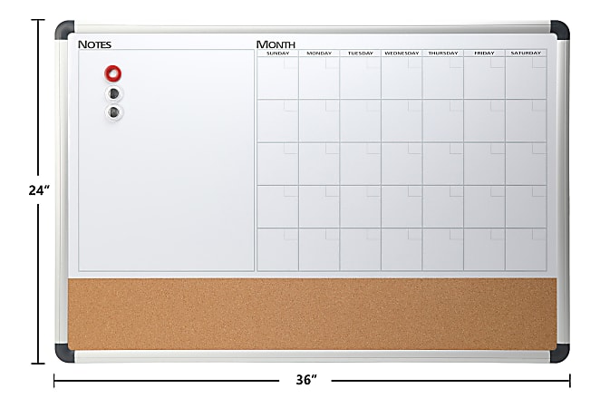 Dry Erase Calendar With Cork Board