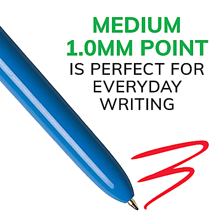 BIC 4 Colours Shine Ballpoint Pens Medium Point 1.0mm Assorted Metallic Barrels 