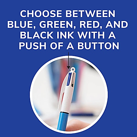 Bic 4 Color Pen, Ballpoint Multi Color Pen Medium Point (1.0mm) 4 Colors in 1 Set - Multicolor Pen 3 Count Pens Includes 2 Pen Lanyard for Writing