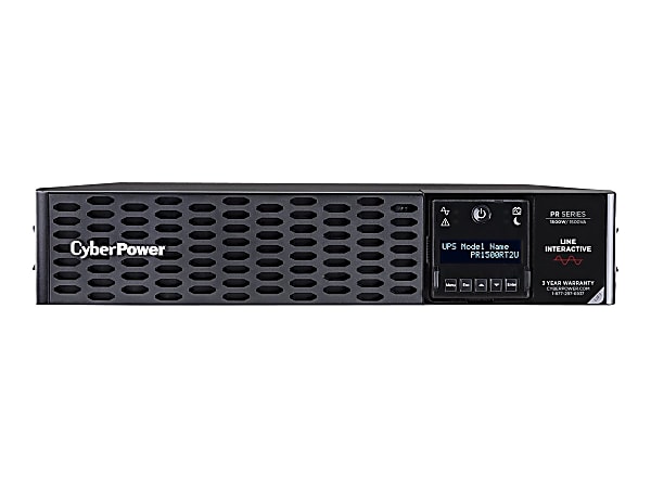 CyberPower Smart App Sinewave PR1500RT2UN - UPS (rack-mountable / external) - AC 100-125 V - 1500 Watt - 1500 VA - 9 Ah - Ethernet 10/100, RS-232, USB - output connectors: 8 - active PFC - 2U - black