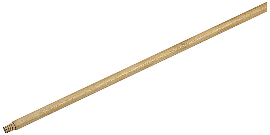 Globe Commercial Products Threaded Wood Broom Handle, 60", Brown