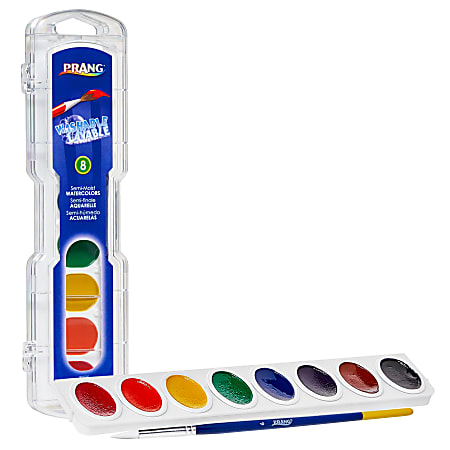 Prang Washable Watercolors 8 Color Set With Brush Assorted Colors - Office  Depot