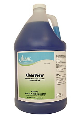 Rochester Midland Clear View Concentrated Glass Cleaner, Fresh Scent, 128 Oz Bottle, Case Of 4