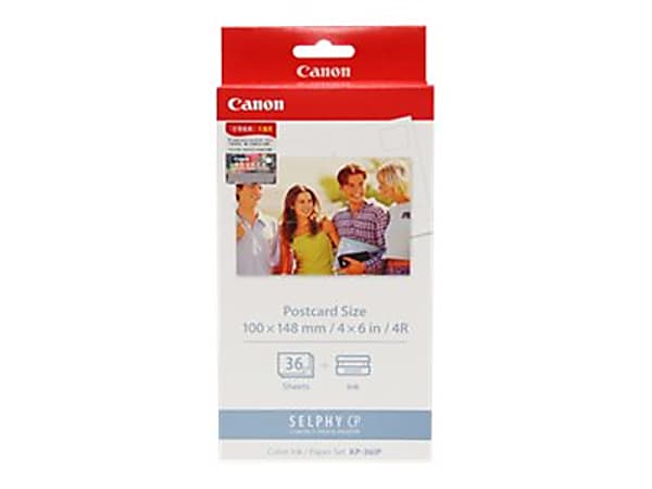 Canon KP 36IP Tri Color Ink Cartridge And Photo Paper Kit 7737A001 - Office  Depot