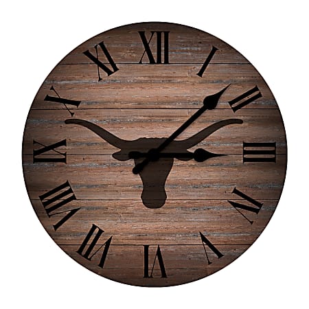 Imperial NCAA Rustic Wall Clock, 16”, University Of Texas