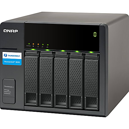 QNAP TX-500P Drive Enclosure Serial ATA/600 - Thunderbolt 2 Host Interface Tower - 5 x HDD Supported - 5 x 2.5"/3.5" Bay