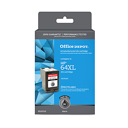 Office Depot® Brand Remanufactured High-Yield Black Ink Cartridge Replacement For HP 64XL